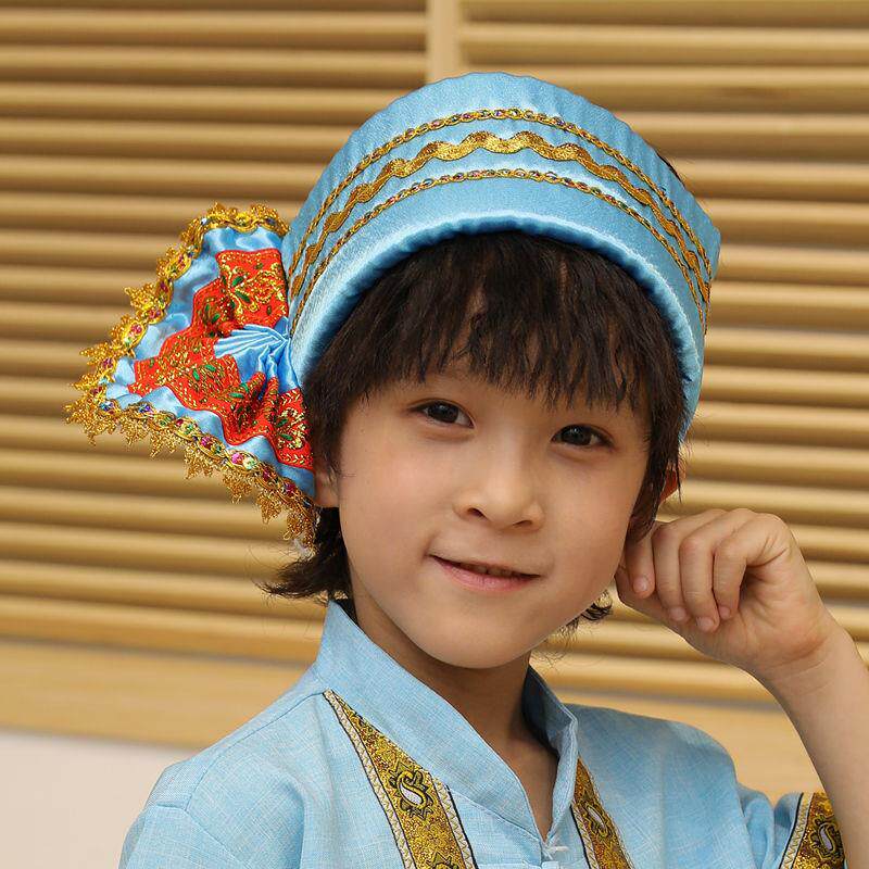 儿童少数民族帽子傣族头饰彝族苗族帽子泰国东南亚头饰表演服装-图2