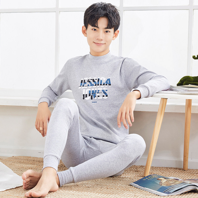 纯棉大童保暖内衣套装薄款棉毛衫 俞兆林优云保暖套装