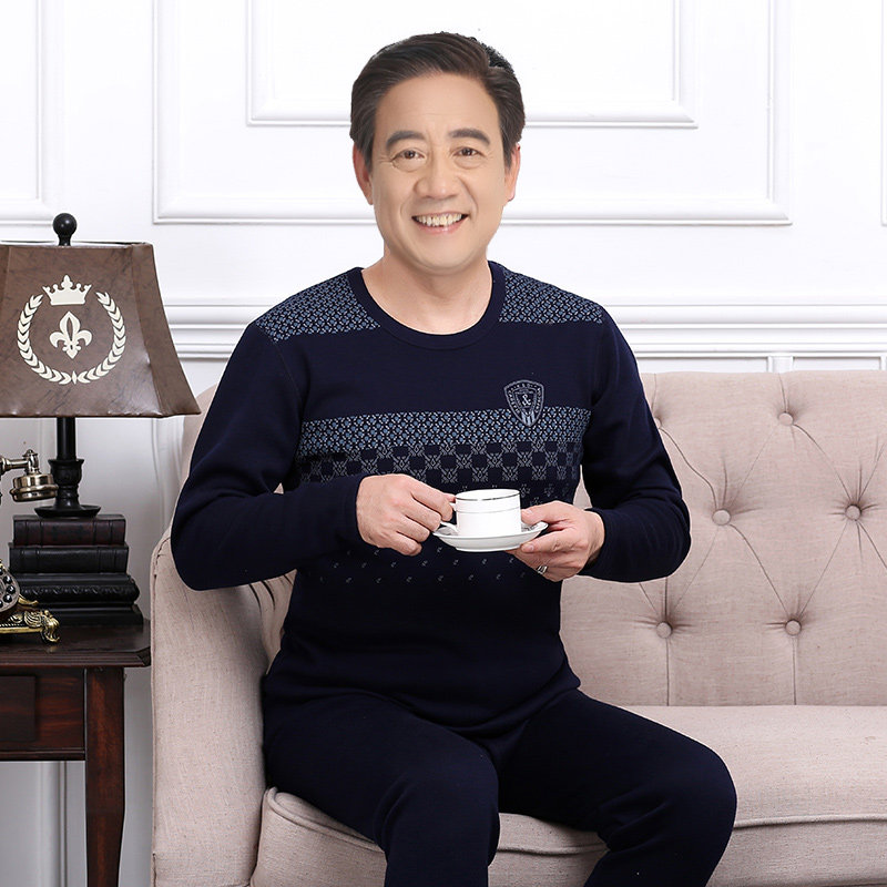 俞兆林保暖加绒中老年人中高领内衣 俞兆林优云保暖套装