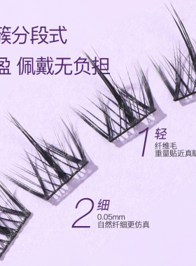 孔雀鱼漫画假睫毛超细梗整条自然款仙子睫毛漫画眼素颜新手假睫毛