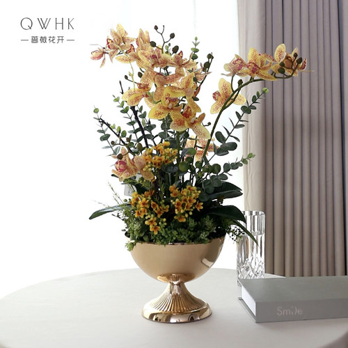 轻奢兰花假花仿真花客厅落地大束大型盆栽电视柜玄关摆设件装饰花 - 图2
