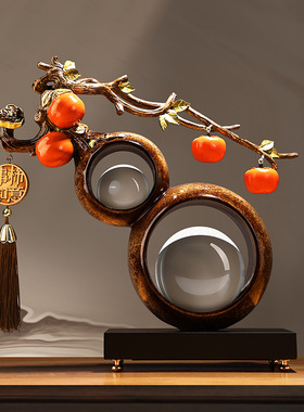 国潮中式美学柿柿如意乔迁摆件