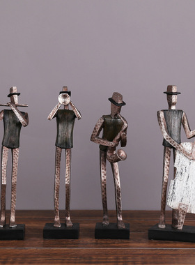 美式乡村酒吧摇滚乐队摆件