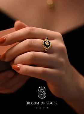 《禁忌之歌》原创纯银黑玛瑙戒指