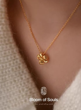 《小绒花》原创纯银法式复古项链