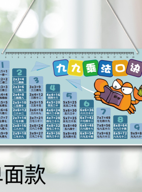 九九乘法口诀表小学算数定制挂牌