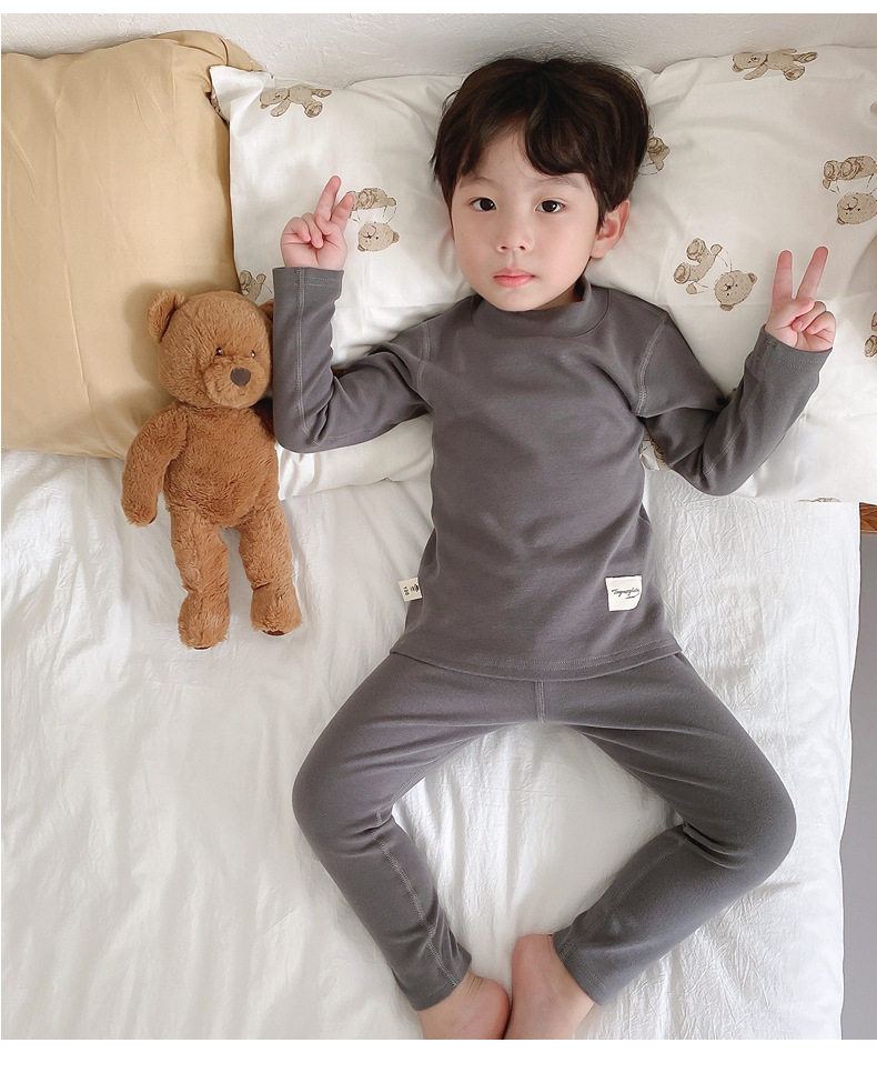 儿童秋衣秋裤男女童无骨保暖半高领内衣宝宝纯棉睡衣套装秋家居服,淘宝优惠券,粉丝福利购,淘宝优惠卷