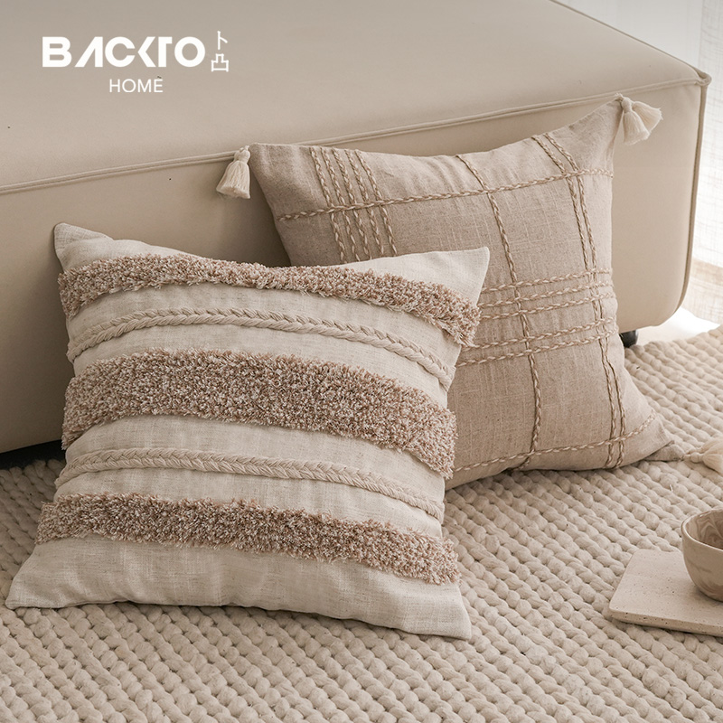 BACKTO卜凸家居侘寂风抱枕客厅沙发抱枕套靠枕靠垫民宿样板间卧室 - 图3