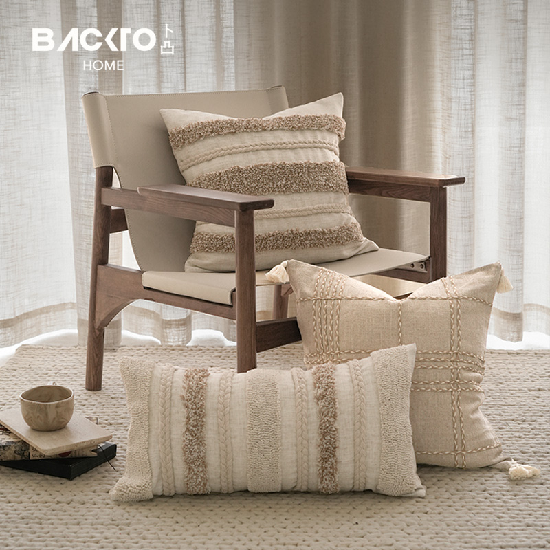 BACKTO卜凸家居侘寂风抱枕客厅沙发抱枕套靠枕靠垫民宿样板间卧室 - 图1