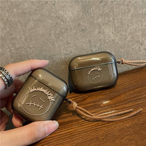 Minimalist personality overdraft Black Tide Card Ghost face AirPods protective sleeves AirPodsPro3 Generation Apple airpods2 generation wireless Bluetooth headphone cover protection shell tide softshell anti-fall male and female