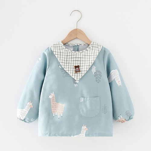 Детский демисезонный слюнявчик, термобелье, лонгслив, водонепроницаемый нагрудник для детского сада, сзади на завязках, анти-грязь