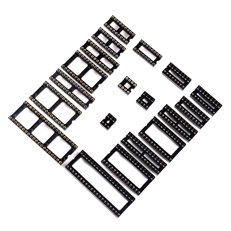 整管IC座 6P8P14P16P18P20P24P28P40p脚 底座宽体窄体圆孔镀金 - 图0