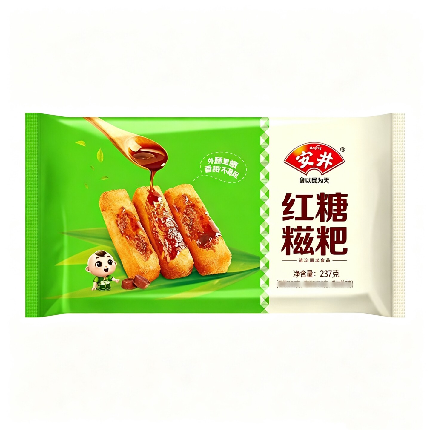 安井红糖糍粑237g火锅糯米黄豆粉年糕驴打滚半成品食品旗舰店