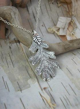 跨境亚马逊复古橡树叶吊坠小巧橡木叶配件项链护林员吊坠礼物首饰