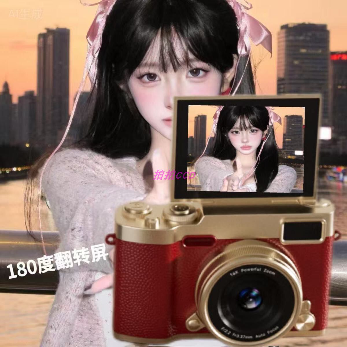 赵露思同款一亿像素ccd数码照相机复古高清拍立得学生圣诞节礼物 - 图1