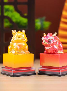 创意国潮风吉兽耀岁印玺盲盒摆件桌面神兽系列装饰品节日礼品