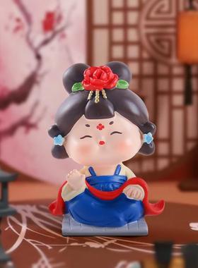 新款国潮风唐小环琴棋书画冰箱贴古风美女冰箱精美装饰品厂家直销