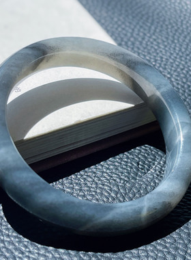 新疆和田玉青花籽料手镯 56mm 水墨意境款玉镯 细腻油润收藏级