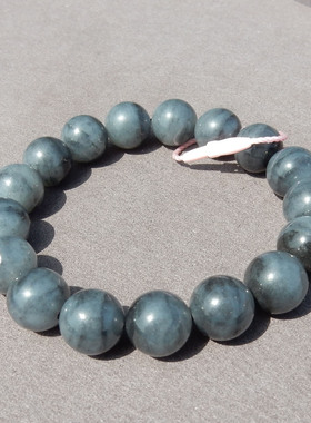 一方玉舍和田玉新疆 【青花籽料手串】12mm 聚宝盆圆珠手链