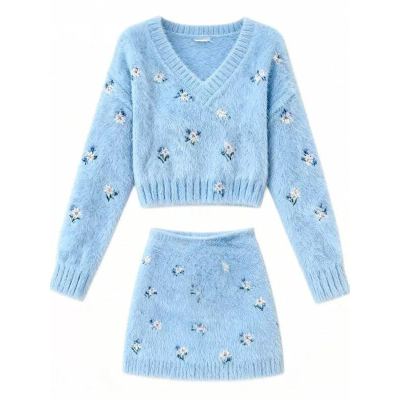 秋冬2026超火穿搭一整套独特漂亮慵懒风软糯毛衣半身裙两件套装女,淘宝优惠券,粉丝福利购,淘宝优惠卷