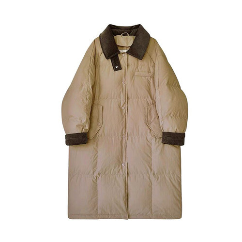 洋气咖色小香风羽绒棉服女冬季小个子高级感面包服加厚保暖外套潮 - 图3