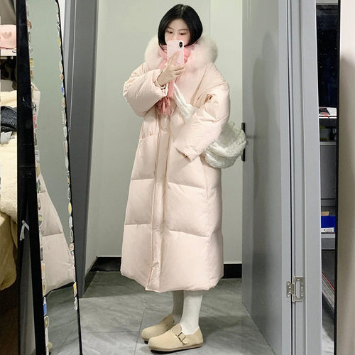中长款气质高级感大毛领羽绒棉服女冬季2025年巨好看洋气百搭外套 - 图1