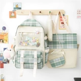 Ранец, сумка через плечо, свежий милый комплект, рюкзак, для средней школы