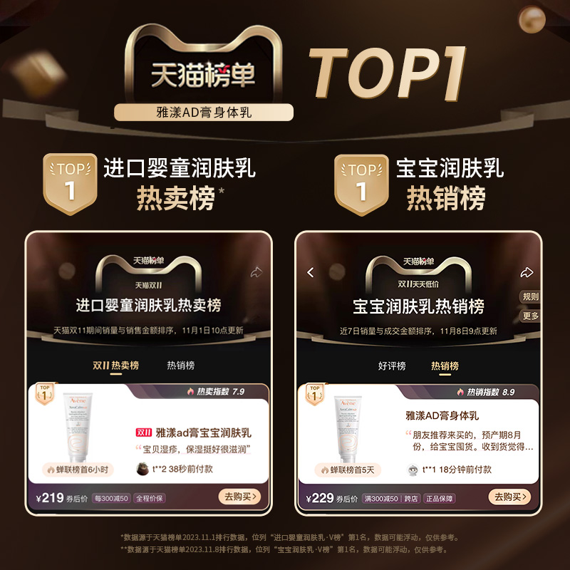 雅漾ad膏滋养舒缓干燥盈润润肤乳液 Avene雅漾海外身体乳/霜