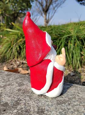 跨境新品红衣美式侏儒老人树脂工艺品小矮人雕像花园摆件圣诞装饰