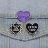 Foreign trade hot-selling alloy badge black love letter rock band badge trend clothing accessories pin