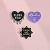 Foreign trade hot-selling alloy badge black love letter rock band badge trend clothing accessories pin