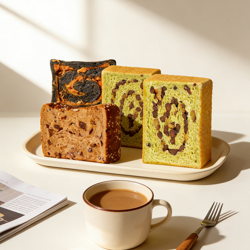 亚膳厚切吐司芋泥肉松味无糖精坚果早餐抹茶红豆代餐主食全麦面包