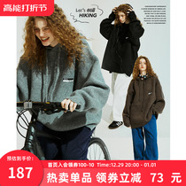 CONE Autumn Winter New 100 Hitch Warm Thickening Tandem Hat Necropolis American Retro Loose Heavy Pound Couple Sweater Coats