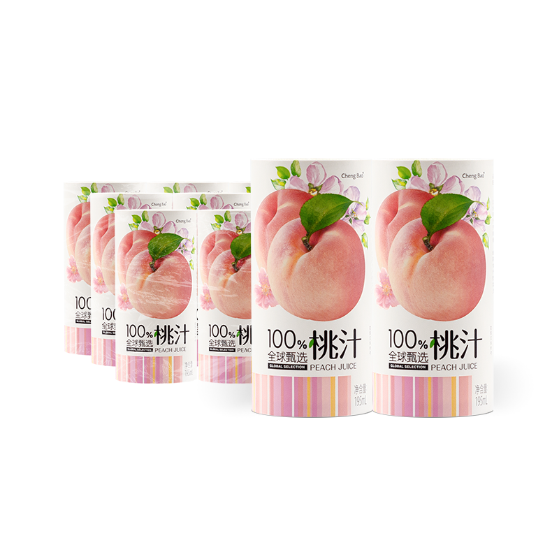 橙宝百分百桃汁沂蒙以色列 白桃汁 天猫新品无菌环保纸罐装 橙宝旗舰店 淘优券