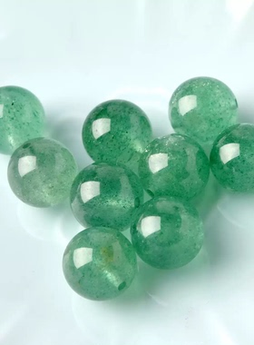 天然水晶散珠绿草莓晶