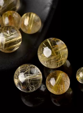 天然金发晶手链散珠手串单珠