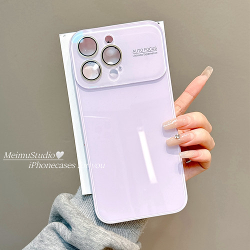 美牧夏日马卡龙纯色大视窗适用苹果17promax手机壳iphone16pro新款15秒变17极简14pm女13pro自带镜头膜16全包 - 图2