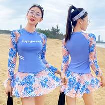 Swimsuit womens sports section Split Conservative Skirt Style Two Sets Long Sleeves Swimsuit Teen Poly and Lean Spa Swimsuit
