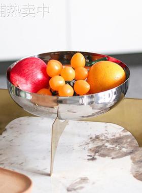 艺术几何十字承托高脚果盘摆件北欧创意家居水果碗创意格调装饰品