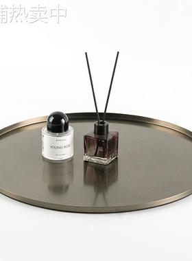 样板房几何圆形托盘摆件酒店展厅家居平板收纳盘果盘设计师装饰品