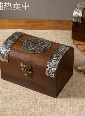 泰国进口东南亚风木盒仿古工艺品首饰盒收纳盒小号家用包装储物盒