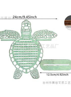 跨境复古海龟首饰架创意乌龟造型木质耳环架大容量饰品架展示