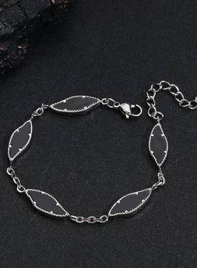 槟榔雅宝黑白贝母叠戴钛钢手串小众精致轻奢手链不掉色男女手饰