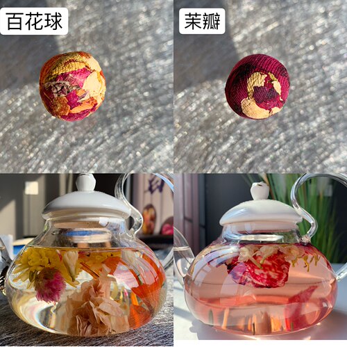 手工工艺龙珠玫瑰桂花茉莉菊杞四种口感组合花茶球试管装伴手礼短 - 图2