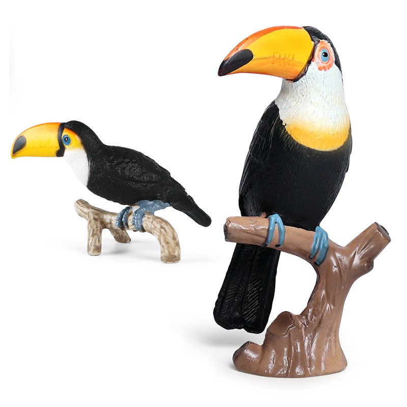 仿真动物巨嘴鸟模型实心动物园鸟类玩具大嘴鸟鹦鹉儿童认知摆件-图3