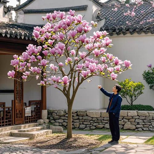 玉兰花树苗带花苞紫玉兰矮化盆栽南北方种植庭院四季花卉耐寒植物 - 图1