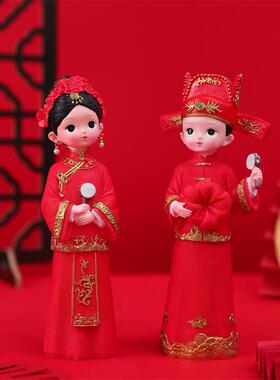 古风金玉良缘喜庆新郎新娘手办树脂工艺品结婚创意伴手礼厂家