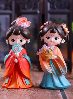 抖音新款国潮古韵十大美女小摆件貂蝉妲己古风桌面装饰品厂家直销
