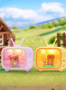 卡皮巴拉豚豚仔的活力日常盲盒周边公仔发光发亮卧室摆件厂家直销