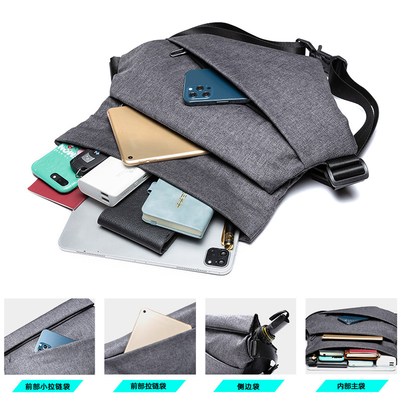 潮牌机能男士新款胸包多功能斜挎包 fnzhe男士包袋